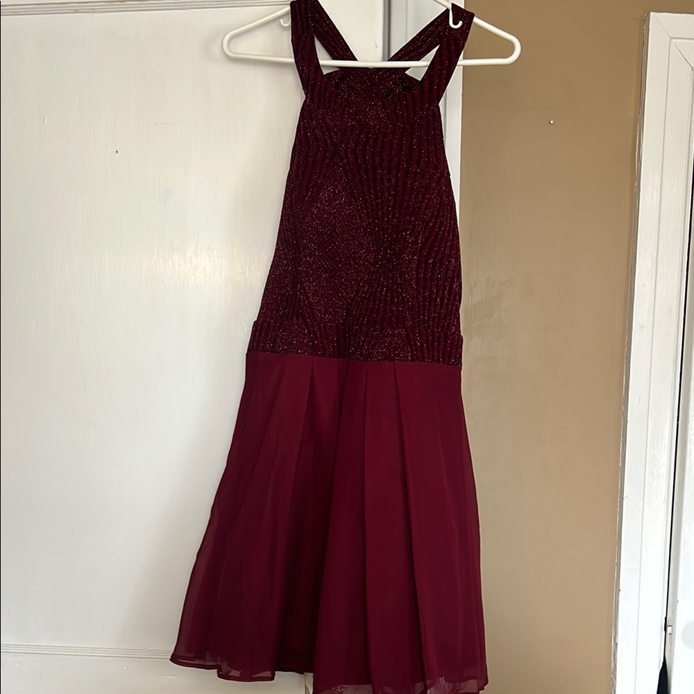 Elegant Burgundy  Dress